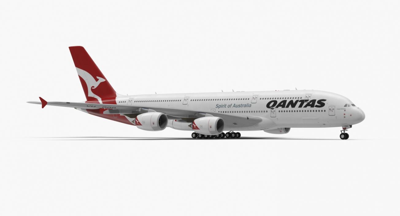 3D Airbus A380-1000 Qantas model